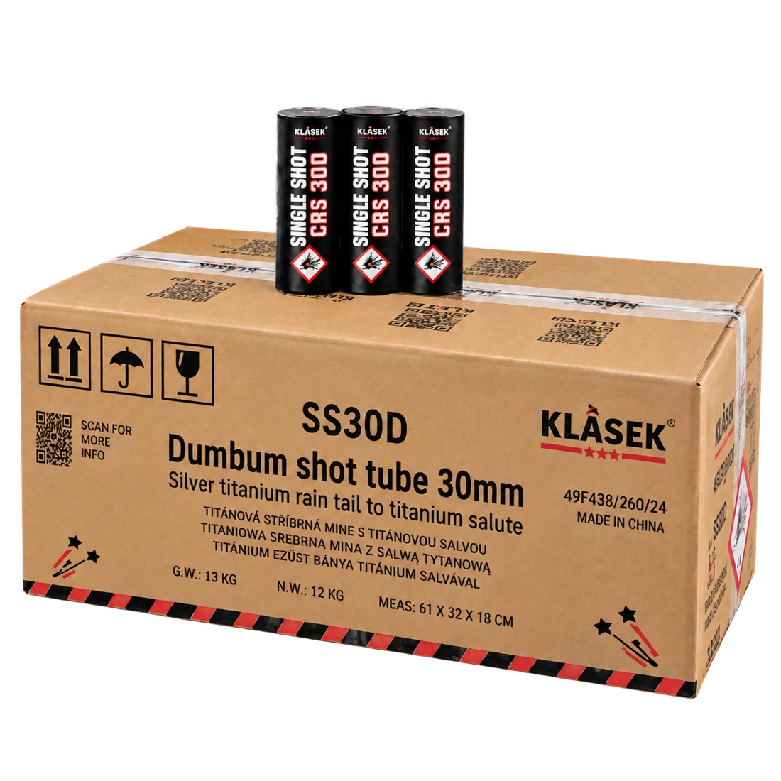 Caixa de singleshots e tubos